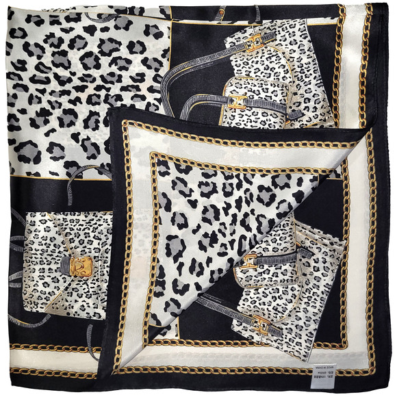 NWT Genuine 100% Mulberry Silk Satin Scarf 25"x25" Medium Square Shawl Wrap 5726 - Picture 6 of 7